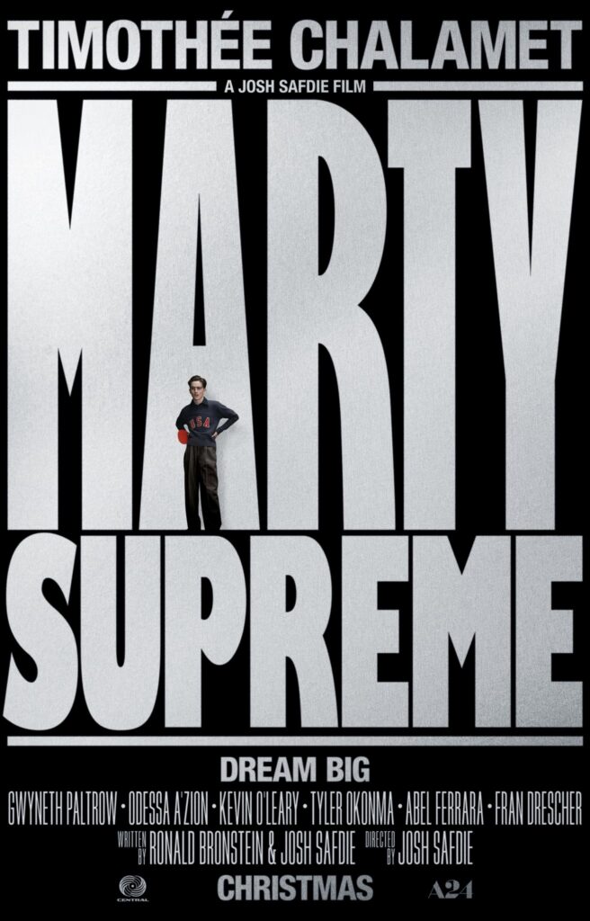 Timothee Chalamet for Marty Supreme's first film poster
