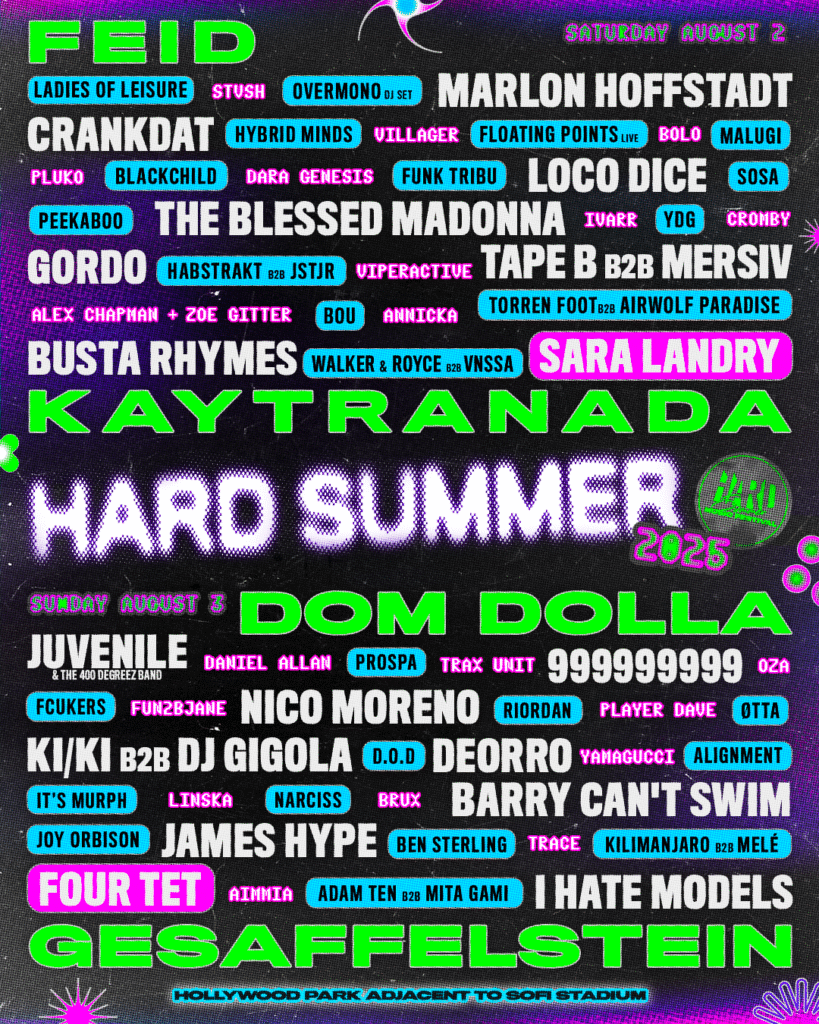 HARD Summer Music Festival 2025 Lineup. 